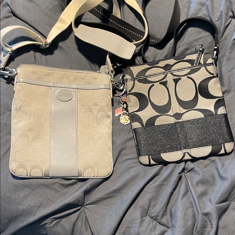 Two Coach, Crossbody bags and keychain all 3 items for one small price